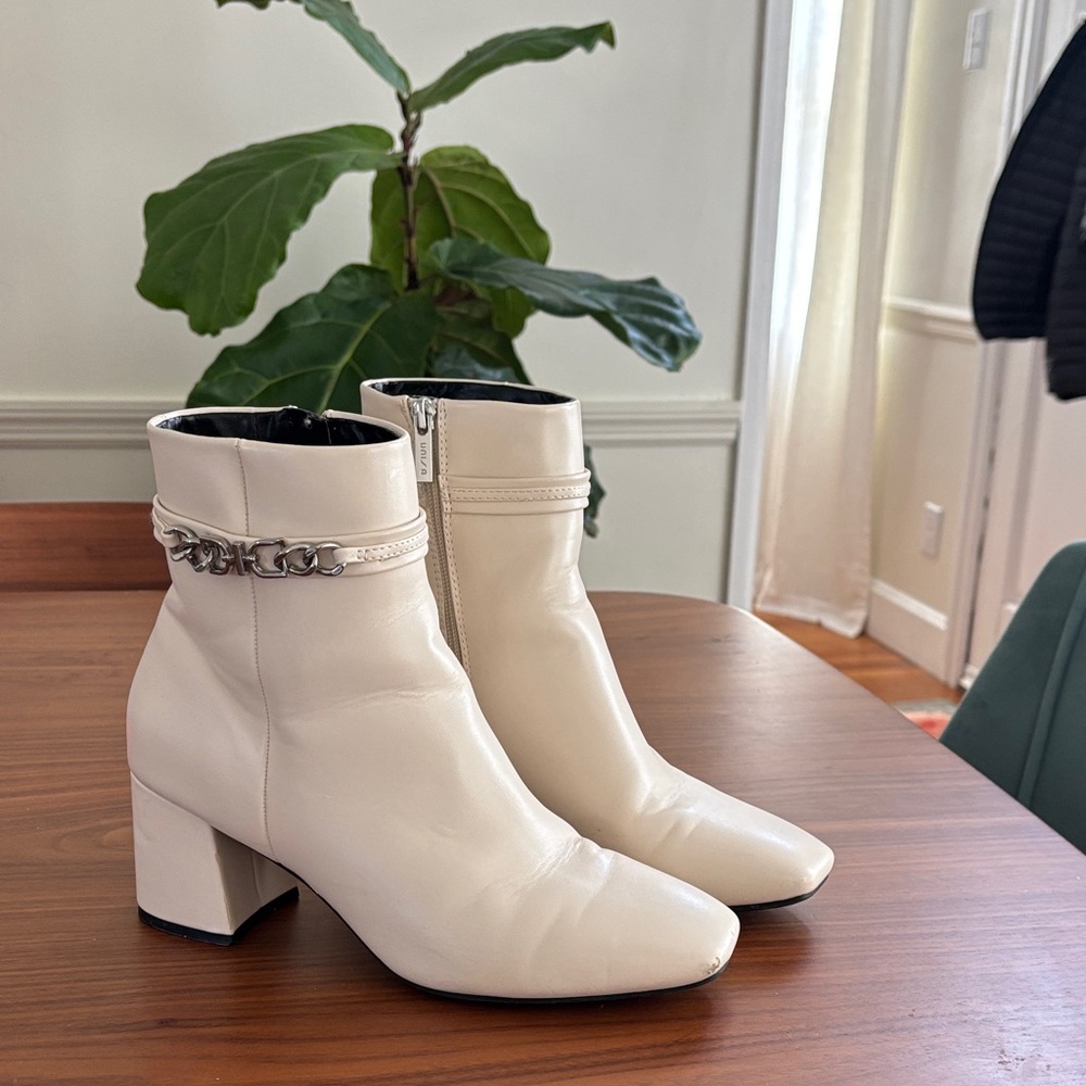 Elegant Cream Ankle Boots